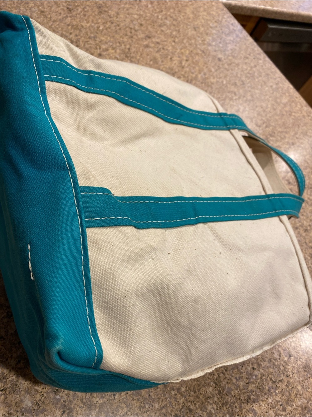 Vintage L.L.Bean BOAT AND TOTE Canvas Medium Freeport Maine FLAWS No Monogram - Picture 15 of 17